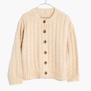 Madewell Pointelle Cable Cardigan Sweater
